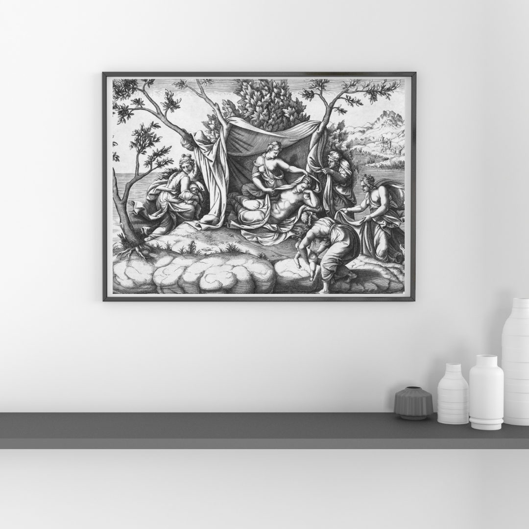 Reproducción Fine Art  El Nacimiento de Apolo Y Artemisa en Papel De Archivo Sin Oba